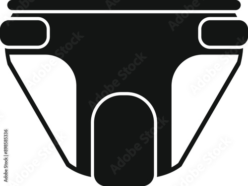 Simple black glyph icon representing adult diapers, suitable for use in designs related to incontinence products and senior care