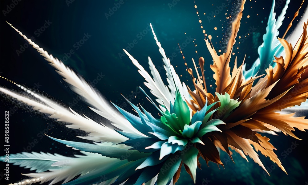 Fototapeta premium digital art piece featuring a colorful explosion of light and color.
