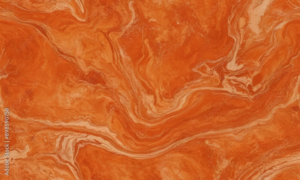 Fototapeta premium close-up of a marble-like surface with a swirling pattern of orange and white colors.