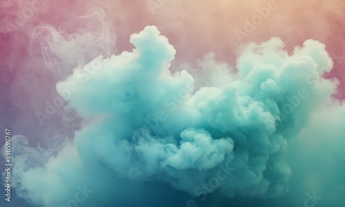 close-up of a cloud with a gradient of colors, including blue, pink, and purple.