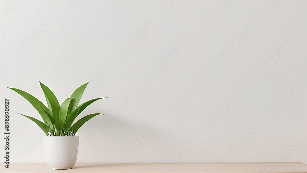 a plant in a white pot on a wooden table a plant in a white pot on a wooden table