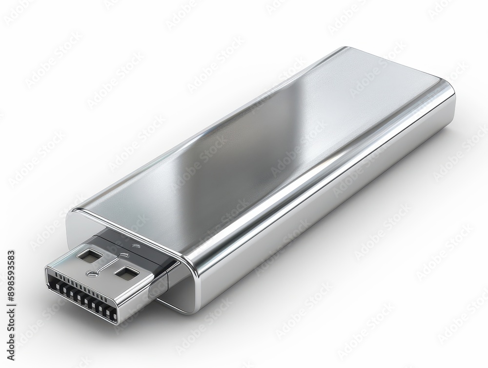 Shiny Silver USB Flash Drive on Transparent Background for Digital Storage Concepts Shiny Silver USB Flash Drive on Transparent Background for Digital Storage Concepts
