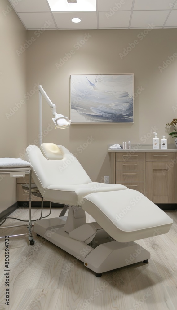 Post-Treatment Area in Botox Clinic with Comfortable Chair, Soft Lighting, and Relaxing Ambiance Post-Treatment Area in Botox Clinic with Comfortable Chair, Soft Lighting, and Relaxing Ambiance