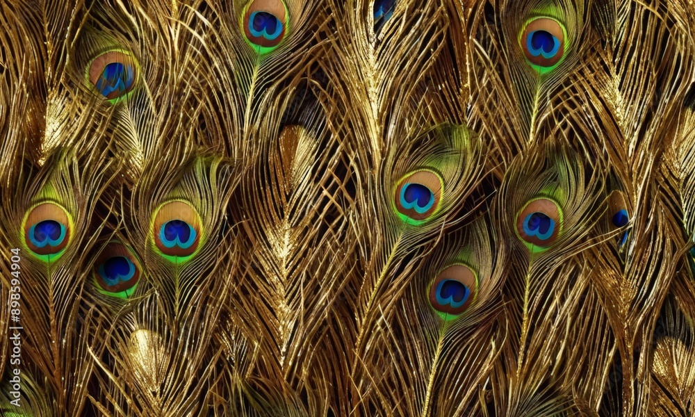 Obraz premium Peacock feather with blue and green eye