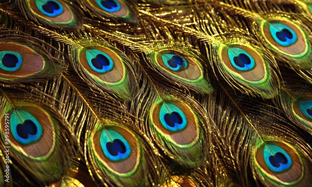 Obraz premium Peacock feather with blue and green eye