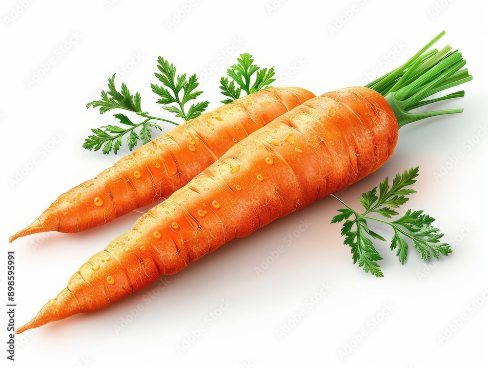 Fresh and Vibrant Orange Carrot with Green Leaves on Transparent Background Fresh and Vibrant Orange Carrot with Green Leaves on Transparent Background
