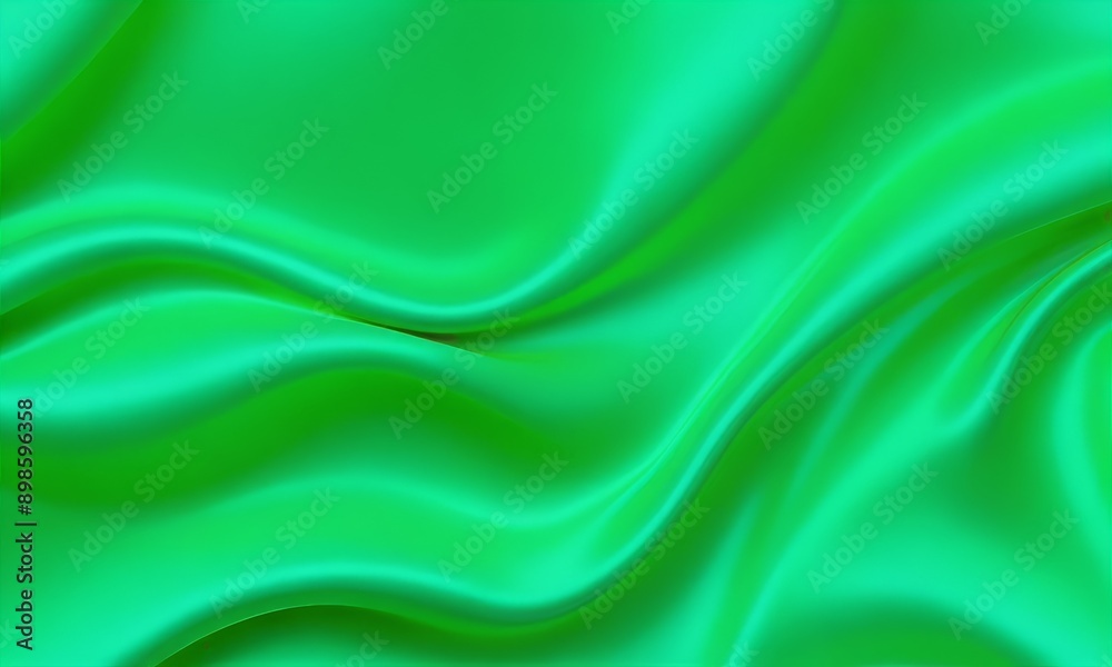 close-up of a green fabric with a wavy texture, resembling silk or satin. close-up of a green fabric with a wavy texture, resembling silk or satin.