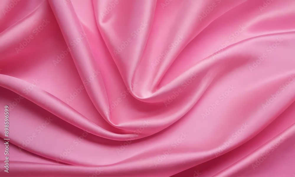 Obraz premium close-up of a pink satin fabric with a smooth, flowing texture.
