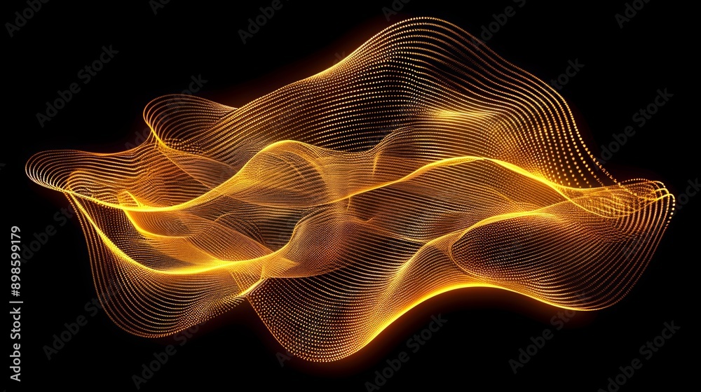 Wavy shape formed by particles in abstract background Wavy shape formed by particles in abstract background