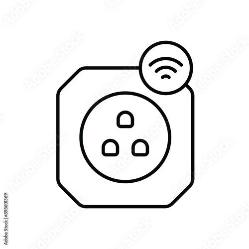 socket line icon with white background vector stock illustration