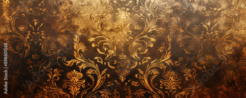 A luxurious patterned bronze paper backdrop, showcasing rich designs and textures, perfect for elegant and high-end themes.
