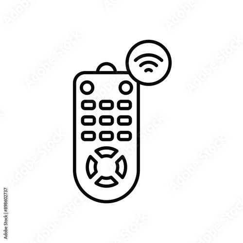 remote control line icon with white background vector stock illustration