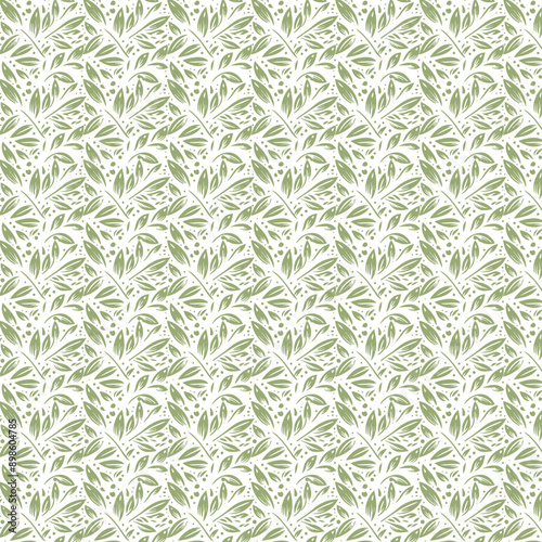 seamless pattern with green leaves