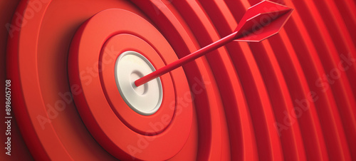 A red target with an arrow hitting the center