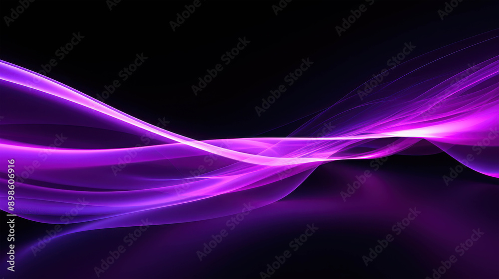 Obraz premium The Mesmerizing Dance of Vibrant Purple Light Waves Piercing Through the Enigmatic Darkness