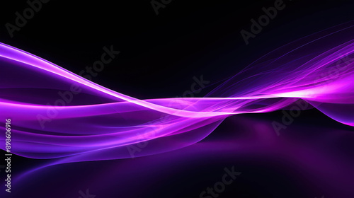 The Mesmerizing Dance of Vibrant Purple Light Waves Piercing Through the Enigmatic Darkness