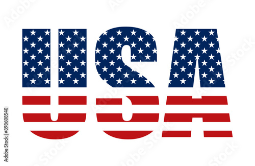 USA flag text