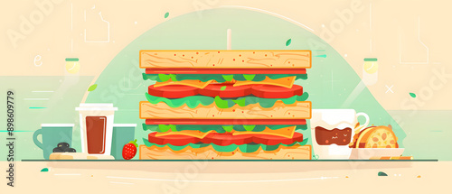 A delicious sandwich with tomato, lettuce, and cheese.