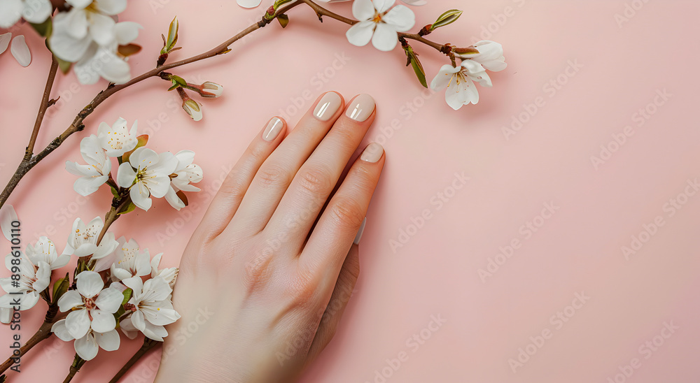 Minimalist short manicure, copy space. Minimalist short manicure, copy space.