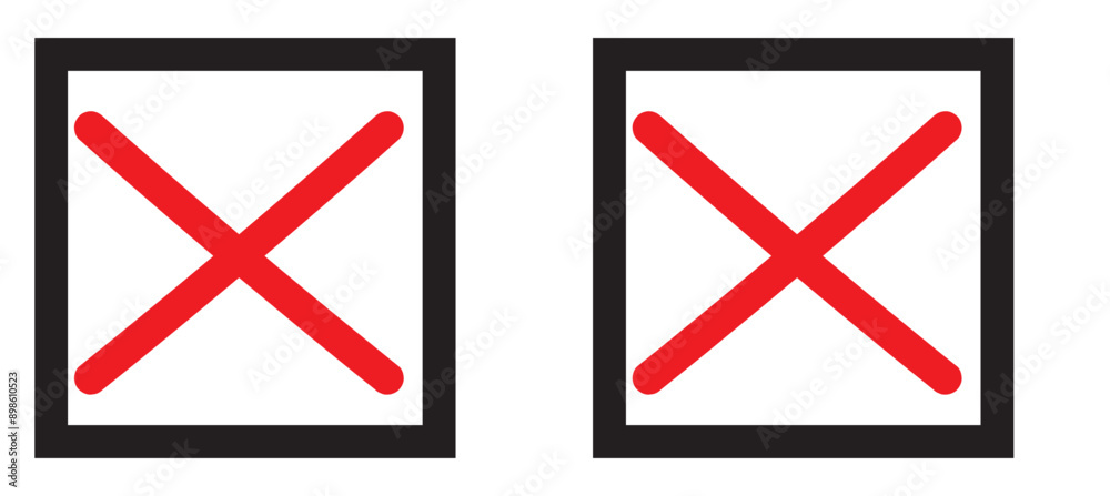 Checkmark cross icon Checkmark icon set. Checkmark right symbol tick sign.
