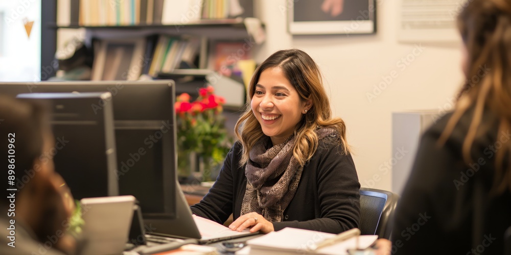 Asian women working smiling at office, People at work happy smiling friendly atmosphere, urban culture beautiful life, diversity and unity
Asian women working smiling at office, People at work happy smiling friendly atmosphere, urban culture beautiful life, diversity and unity