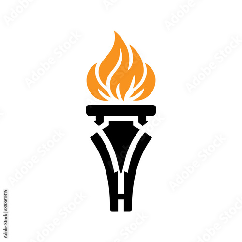 olympic torch icon vector flat design