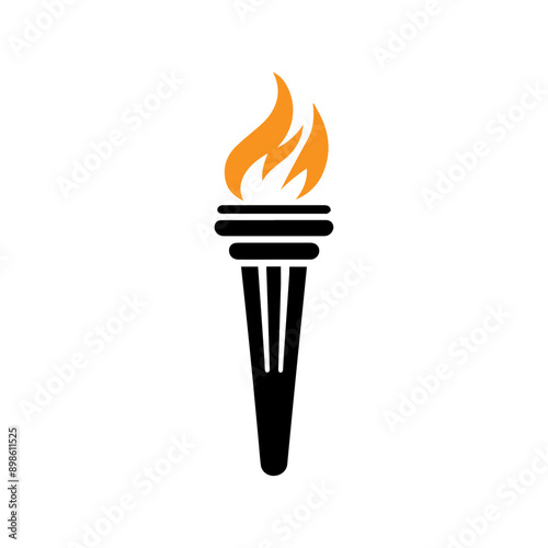 olympic torch icon vector flat design