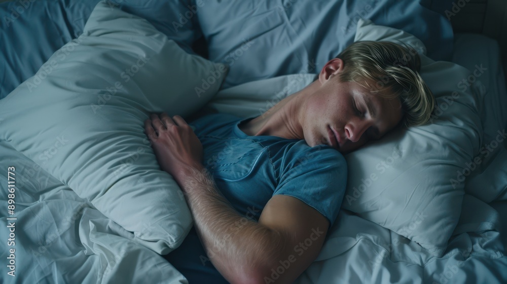 The man sleeping peacefully