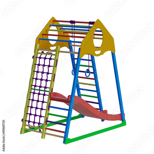 play structure, Childers paying tings, outdoor gym, play area, , no background, different design, png, white background, isolated, abstract, 3d model. photo