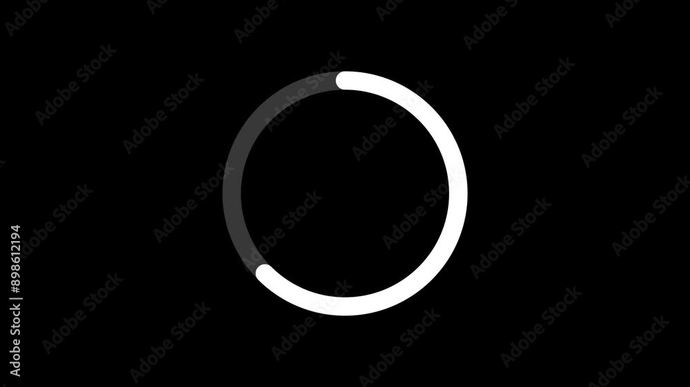 Circle loading bar for transferring on black background.