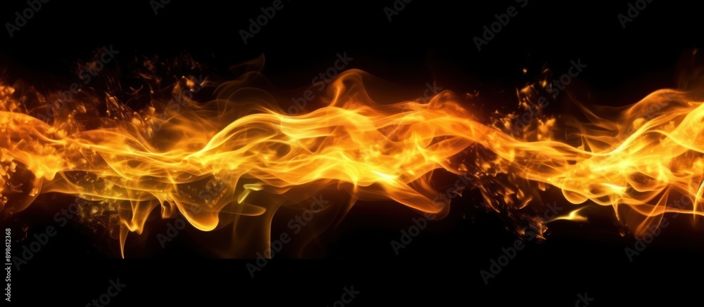 Abstract Fire Flames on Black Background Abstract Fire Flames on Black Background