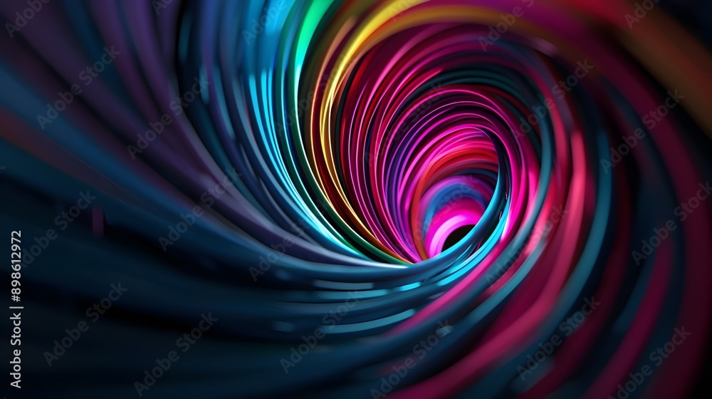 Abstract Colorful Swirling Tunnel. Abstract Colorful Swirling Tunnel.