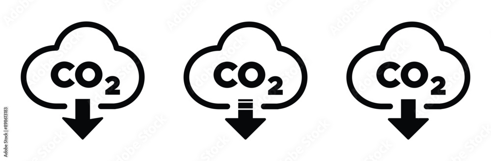 Trendy CO2 reduction flat vector icons Trendy CO2 reduction flat vector icons