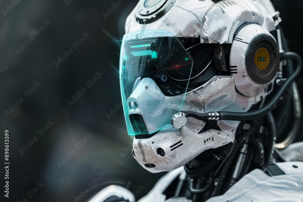 robot cyborg face head advanced artificial intelligence future robot cyborg face head advanced artificial intelligence future