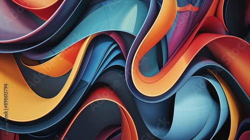 Energetic and lively abstract backdrop showcasing a captivating array of colorful, swirling forms