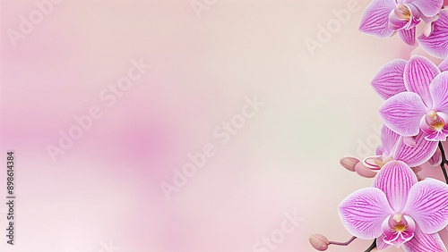 pink orchid flowers on a pink background #898614384