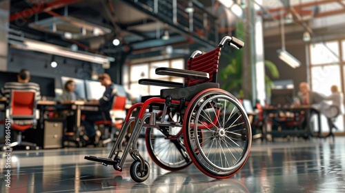 The wheelchair in modern office