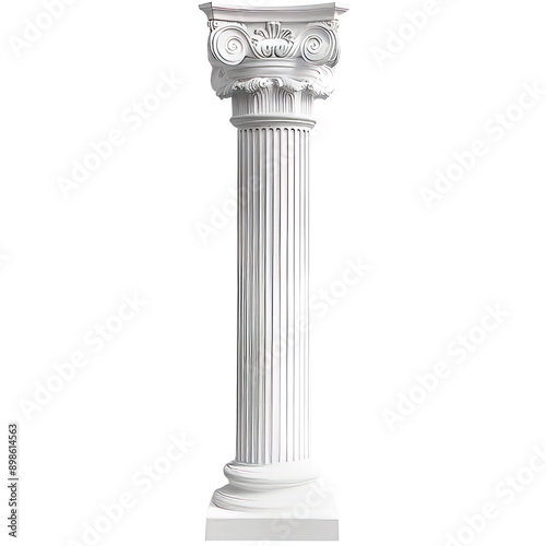 White isolated single column. PNG element isolated on transparent background.