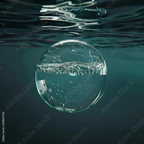 Ethereal Underwater Bubble Sphere photo