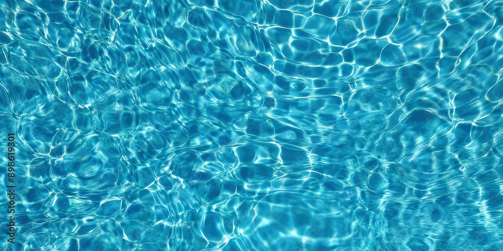 Realistic pool water texture effect, background with crystal-clear blue aqua and sunlight glint. For vacation ads, travel and lifestyle imagery, summer relaxation and leisure, resort and spa promotion Realistic pool water texture effect, background with crystal-clear blue aqua and sunlight glint. For vacation ads, travel and lifestyle imagery, summer relaxation and leisure, resort and spa promotion