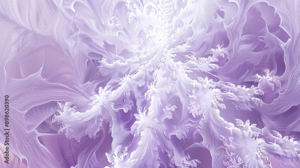 A minimalist background featuring a white fractal pattern on a lavender canvas A minimalist background featuring a white fractal pattern on a lavender canvas