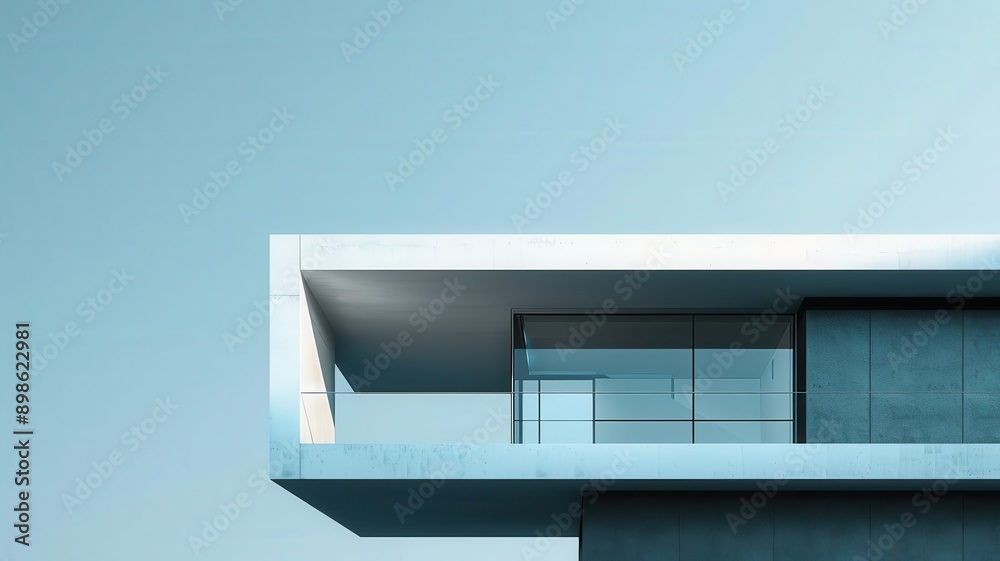 A minimalist photo of a sleek modern building A minimalist photo of a sleek modern building