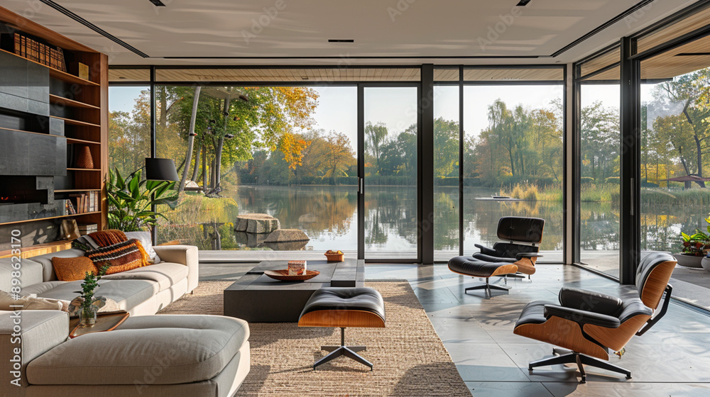 Fototapeta premium Luxurious Villa Living Rooms with Stunning Views
