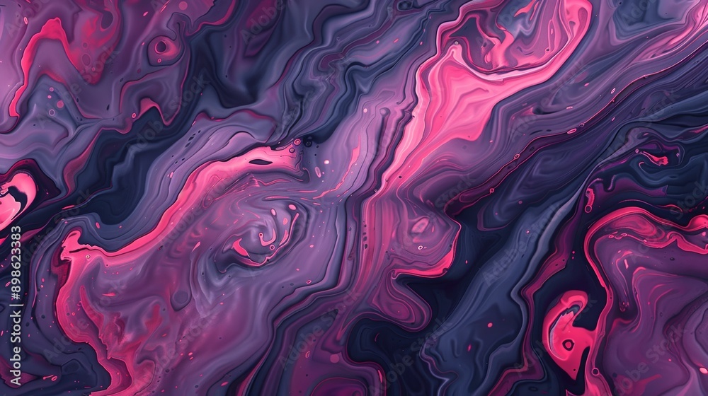 Obraz premium Abstract background forming colorful pink and purple mixing inks, perfect for backgrounds