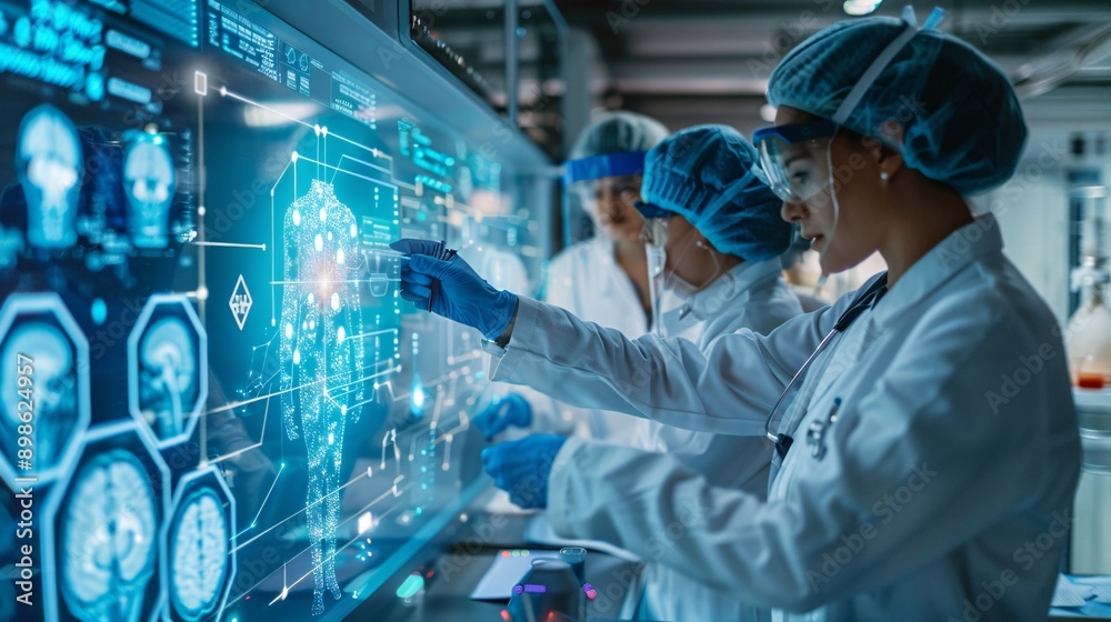 Bio technology by using AI datum machine for CT Scan and analysis. Datum futuristic healthcare concepts. Bio technology by using AI datum machine for CT Scan and analysis. Datum futuristic healthcare concepts.