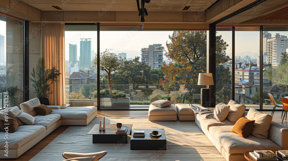 Fototapeta premium Luxurious Villa Living Rooms with Stunning Views