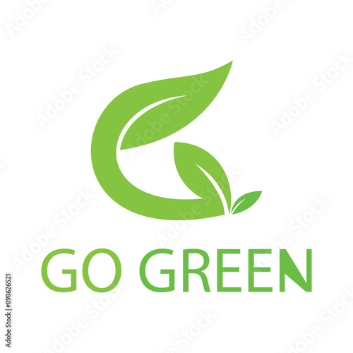 go green logo design vector