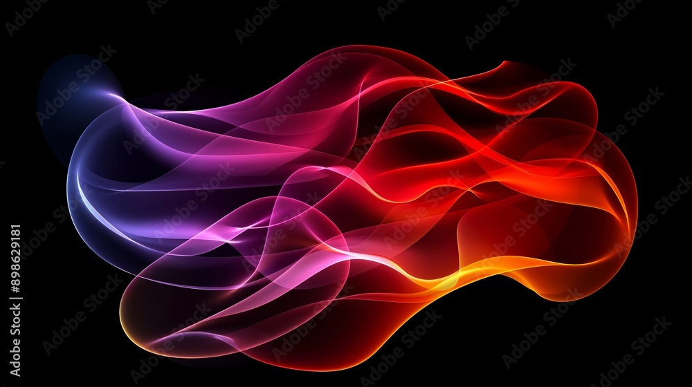 Fototapeta premium Vibrant wave pattern on a dark abstract background