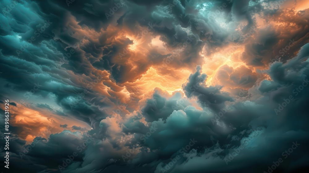 A photo of a dramatic stormy sky