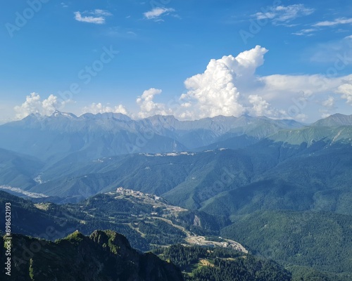Gorgeous mountain landscape on a sunny day. View on Caucasus Dagestan.